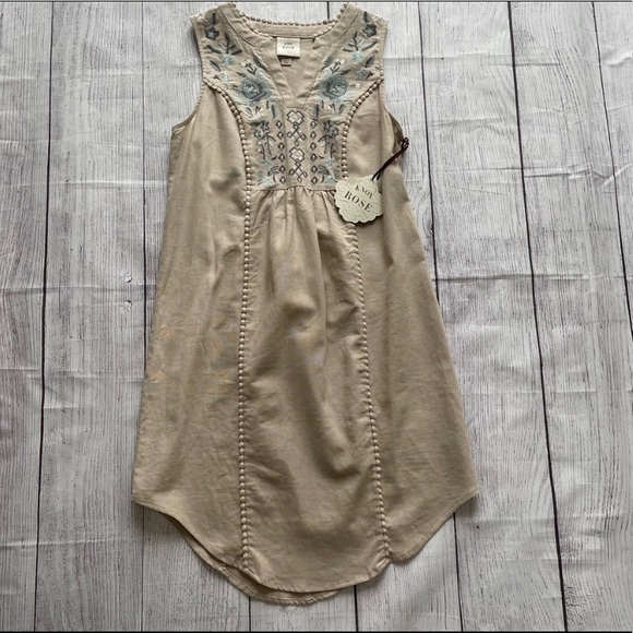 NWT Knox Rose tan linen floral tank dress XL - Picture 2 of 7